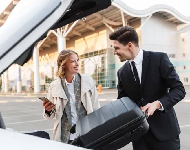 Airport transfer service vehicle ready to transport guests to and from Kudo Hotel