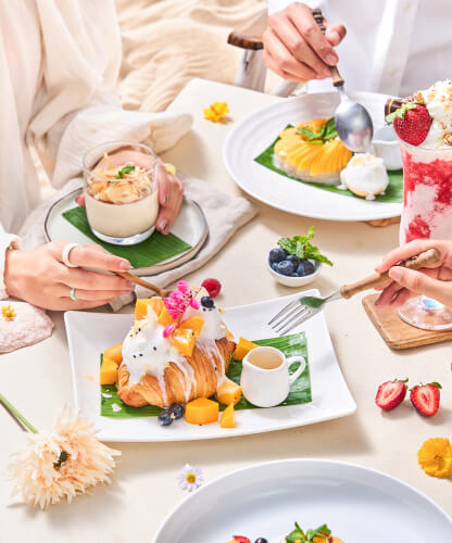 Dessert menu from Kudo Hotel’s Dine & Drink showcasing sweet treats and indulgent options