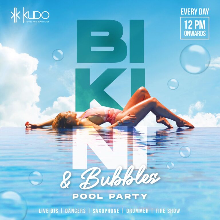 Bikini & Bubbles Pool Party with lively atmosphere and festive poolside celebration